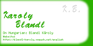 karoly blandl business card