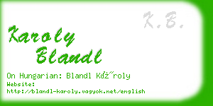 karoly blandl business card